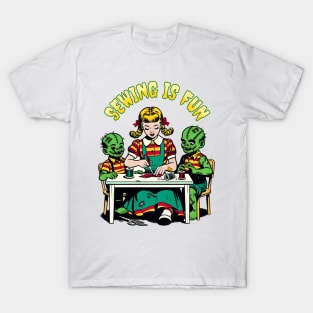 Sewing with Zombies - Quirky Horror Craft Night T-Shirt T-Shirt